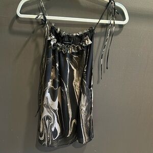 Flirty brown and beige top from Banana Republic.